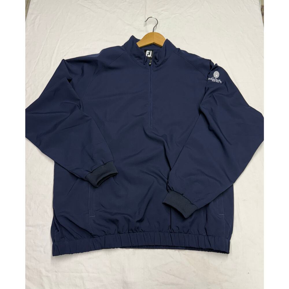 Footjoy 1/4 zipper golf Pullover white deer run golf club Mens Size XL navy